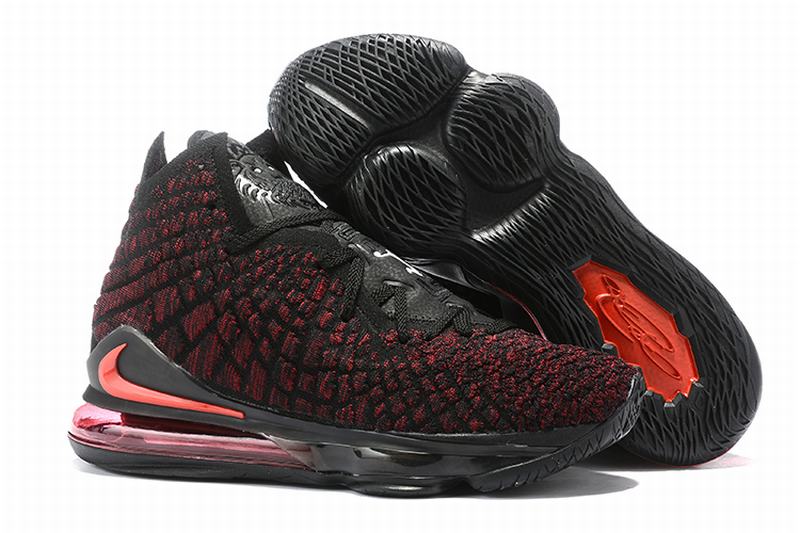 Nike Lebron James 17 Air Cushion Shoes Black Red Red-logo